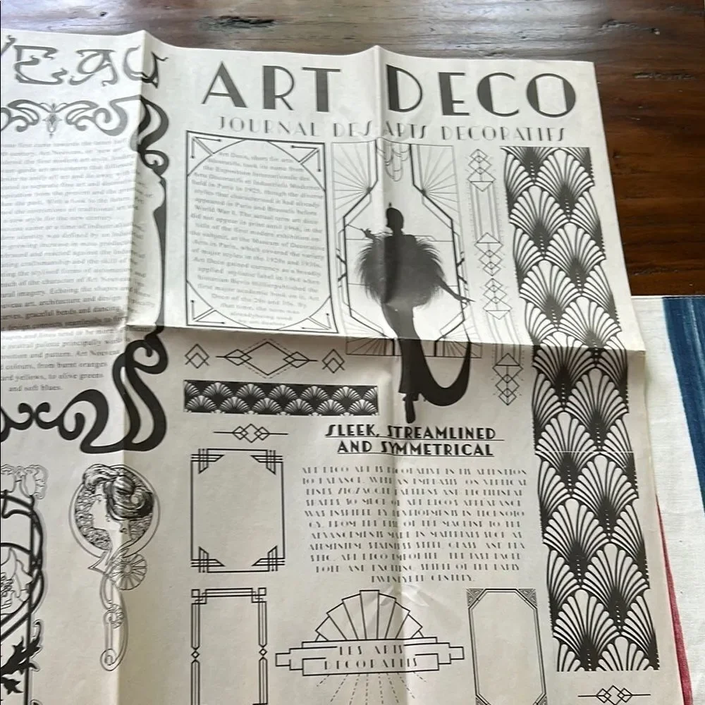 Cora Crea crafts Vintage Art Nouveau and Art Deco Prints bundle of 2